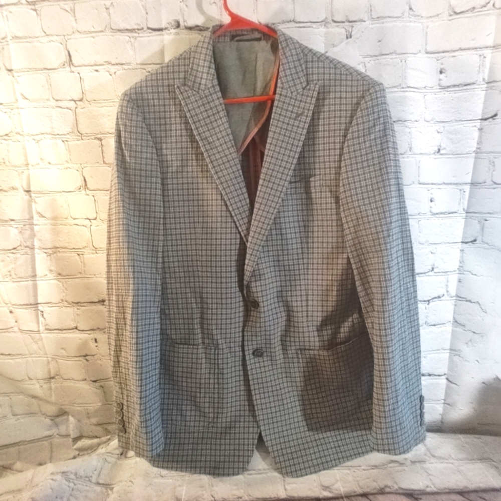 Marc New York Andrew Marc Plaid Suit Coat 42L